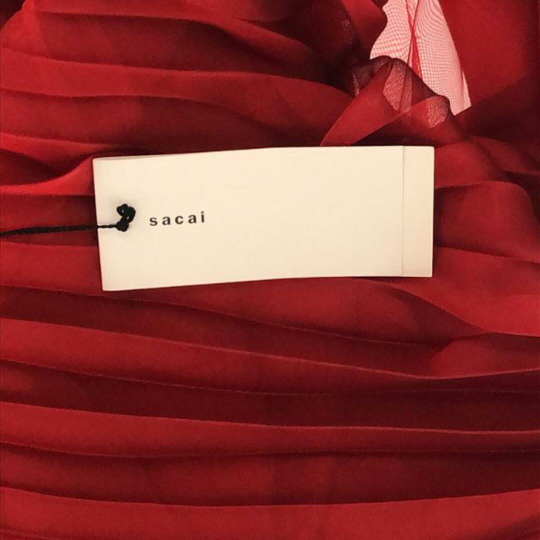 sacai(サカイ)の【新品】  sacai / サカイ | 2022AW | プリーツ Organza Pants | 1 | レッド | レディース レディースのパンツ(その他)の商品写真