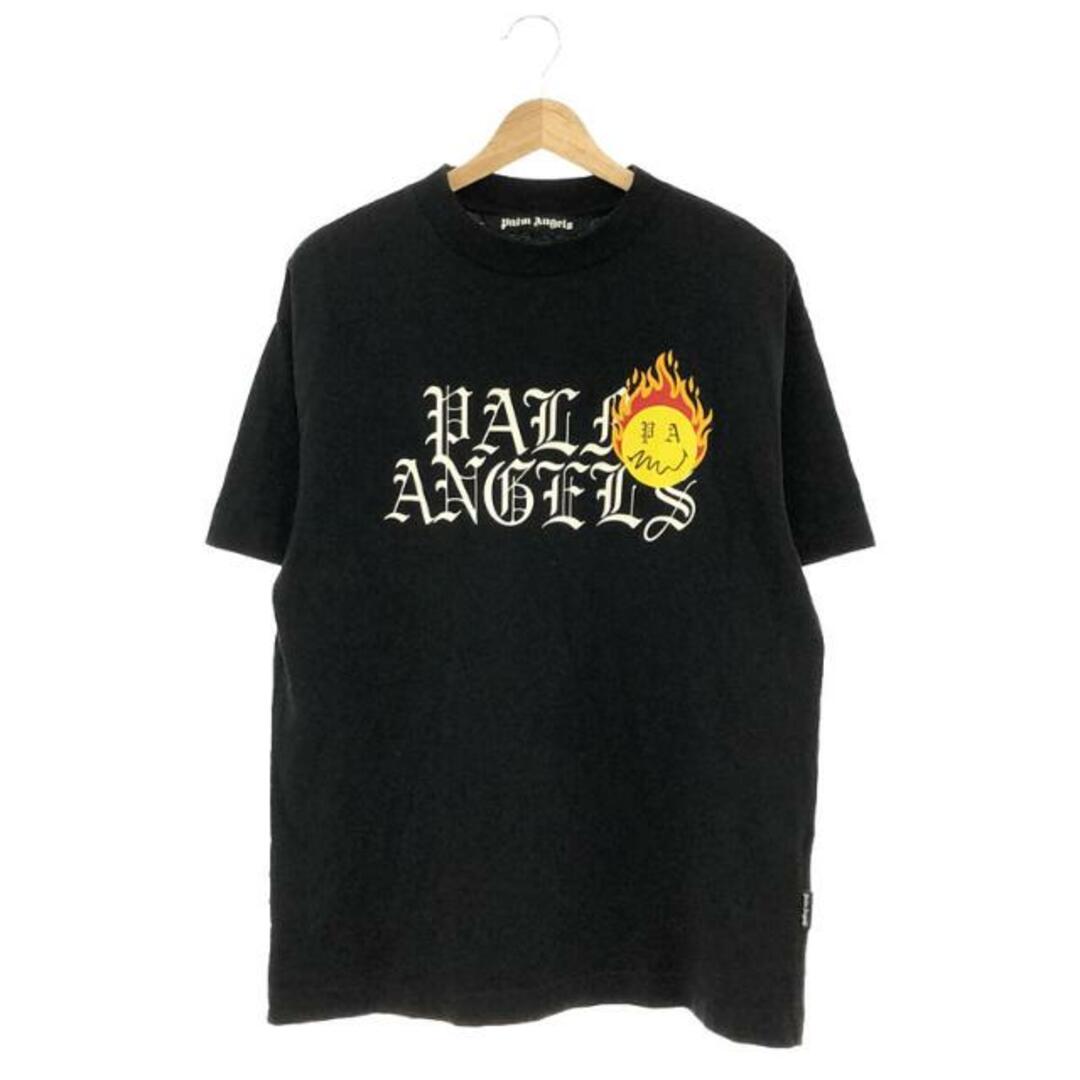 Palm Angels / パームエンジェルス | バーニングスマイル ロゴ プリント Tシャツ | M | ブラック | メンズ