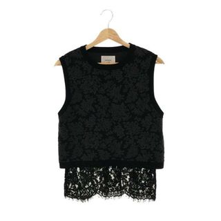 アメリヴィンテージ(Ameri VINTAGE)の【美品】  Ameri VINTAGE / アメリヴィンテージ | LACE COMBINE JACQUARD KNIT トップス | F | ブラック | レディース(ニット/セーター)