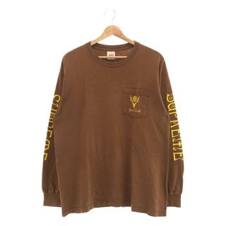 シュプリーム(Supreme)のSUPREME / シュプリーム | ⑤2021SS × South2 West8 L/S Pocket Tee コラボ ロングスリーブ ポケット Tシャツ ステッカー付 | M | ブラウン/イエロー | メンズ(Tシャツ/カットソー(七分/長袖))