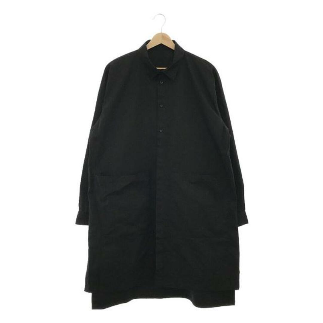 VOAAOV / ヴォアーブ | サイドスリット ロングシャツ コート | 1 | ブラック | メンズ