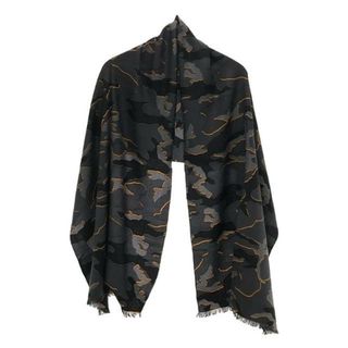 コーチ(COACH)の【美品】  COACH / コーチ | CAMO SCARF スカーフ | ブラック(ストール/パシュミナ)