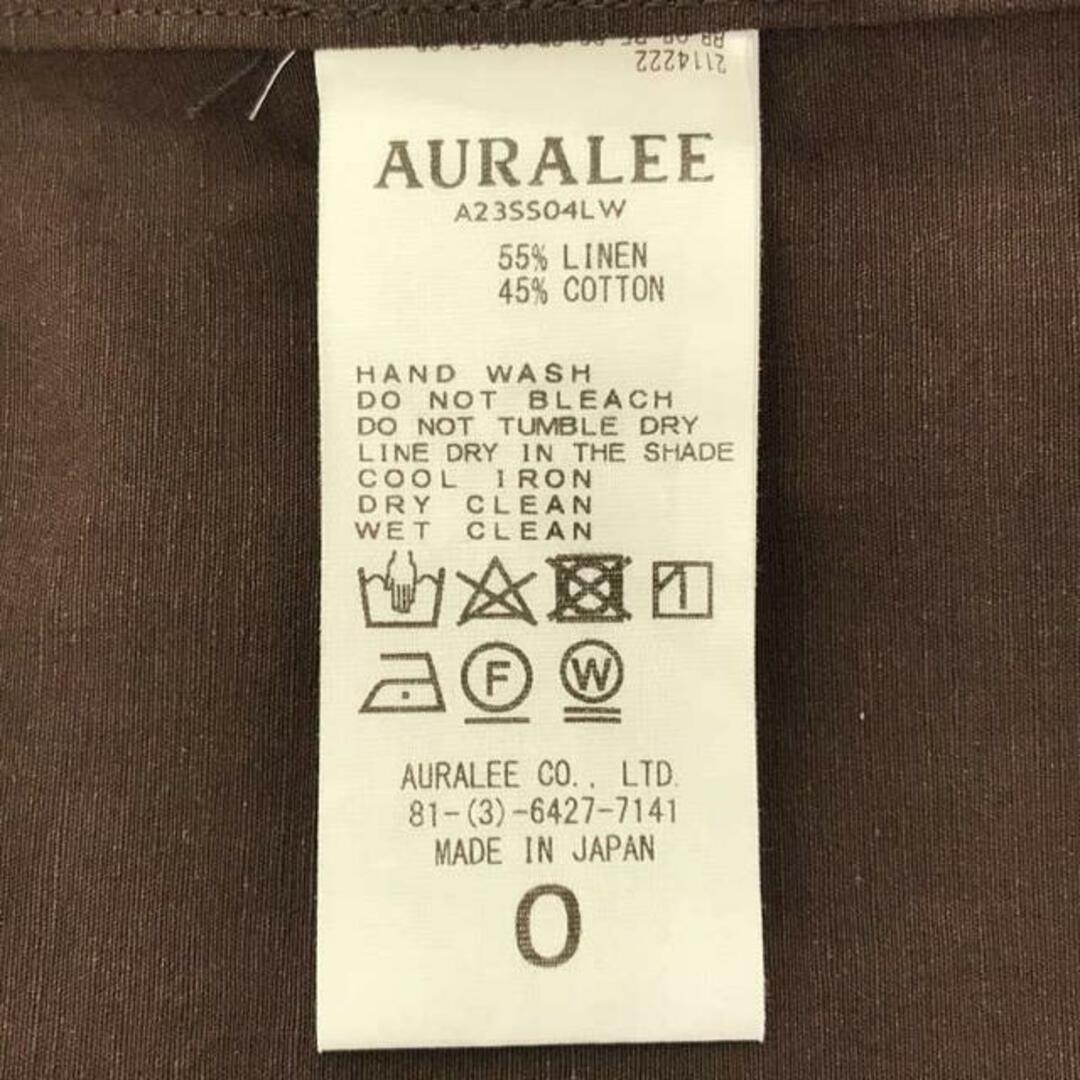 AURALEE(オーラリー)の【新品】  AURALEE / オーラリー | 2023SS | HIGH DENSITY FINX LINEN WEATHER HALF SLEEVED SHIRT | 0 | DARK BROWN | レディース レディースのトップス(シャツ/ブラウス(半袖/袖なし))の商品写真