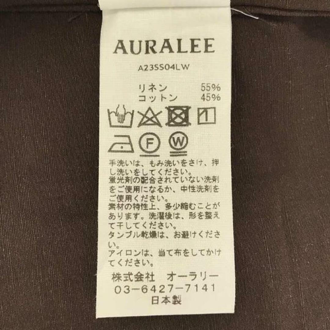 AURALEE(オーラリー)の【新品】  AURALEE / オーラリー | 2023SS | HIGH DENSITY FINX LINEN WEATHER HALF SLEEVED SHIRT | 0 | DARK BROWN | レディース レディースのトップス(シャツ/ブラウス(半袖/袖なし))の商品写真