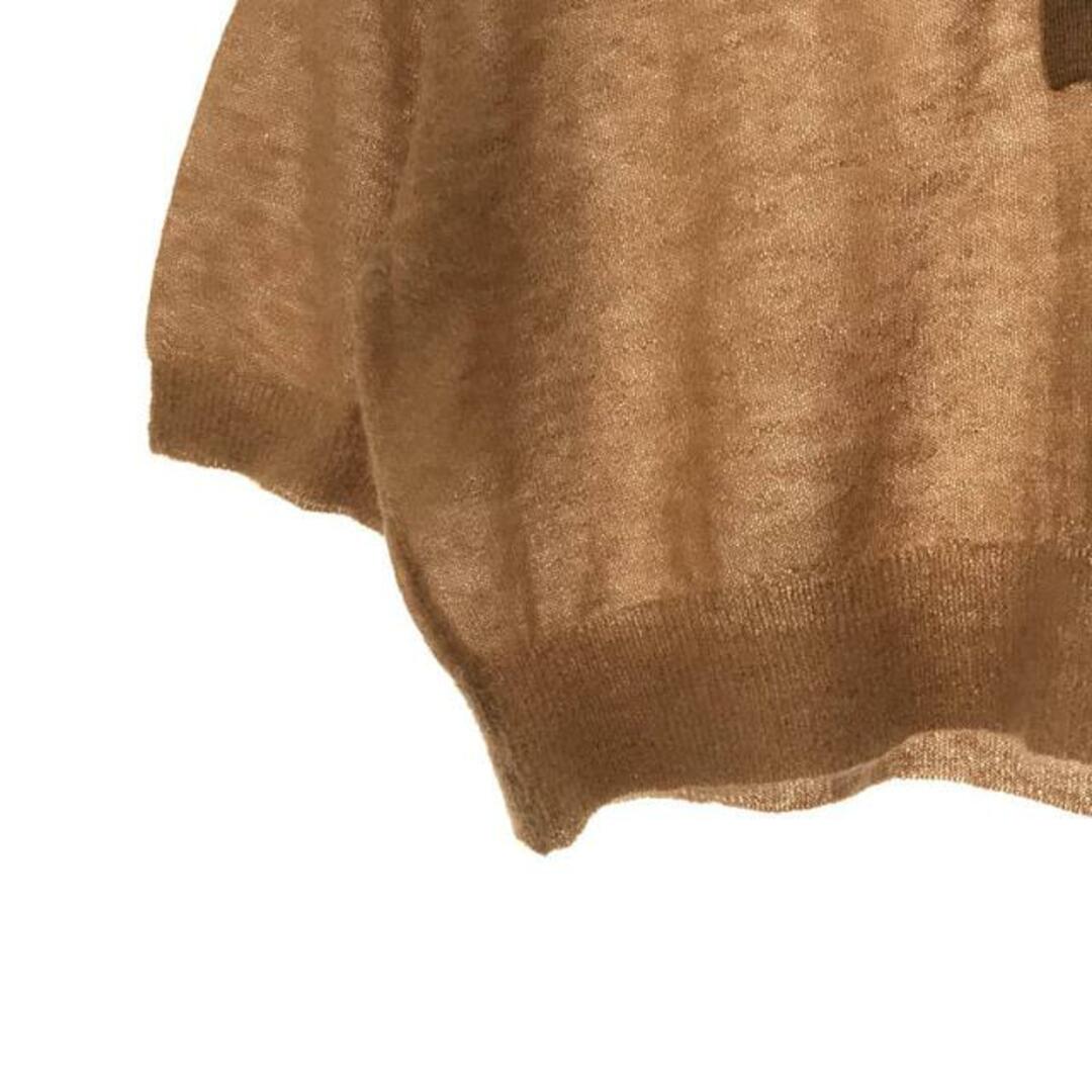 【美品】 AURALEE / オーラリー | 2023SS | KID MOHAIR SHEER KNIT SHORT POLO ポロシャツ | 1  | CAMEL | レディース