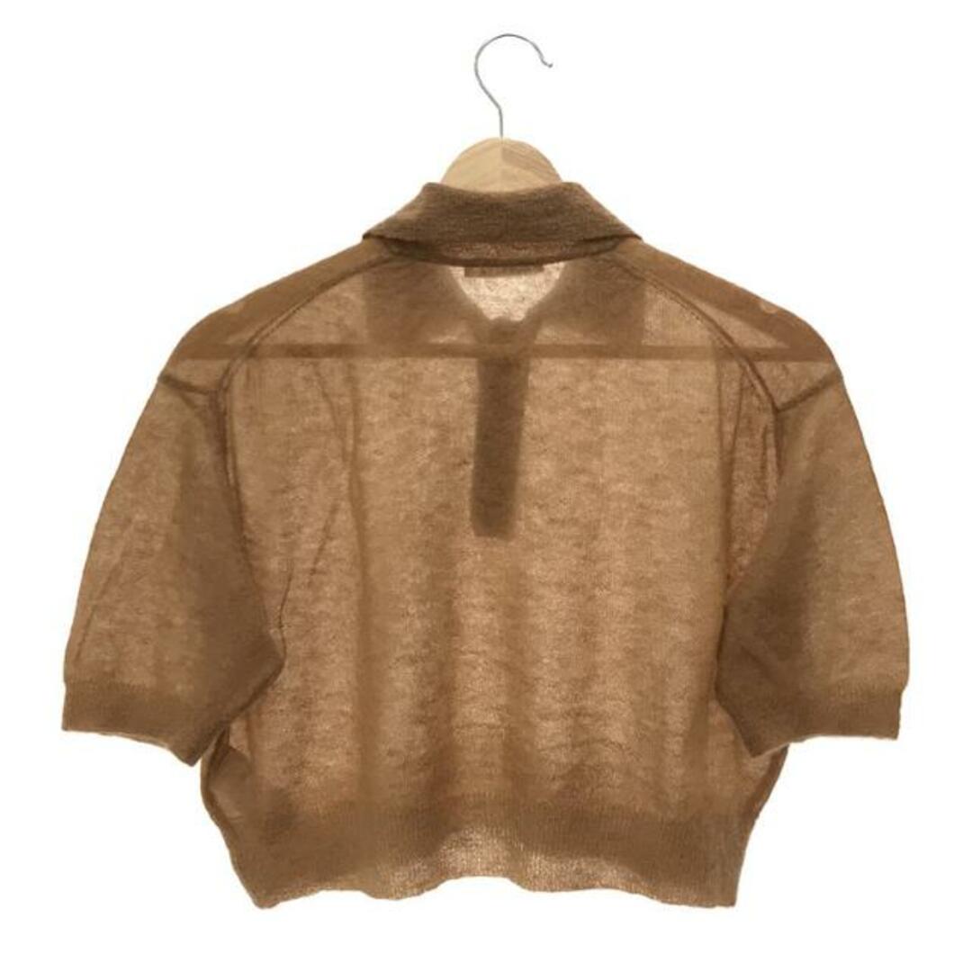 【美品】 AURALEE / オーラリー | 2023SS | KID MOHAIR SHEER KNIT SHORT POLO ポロシャツ | 1  | CAMEL | レディース