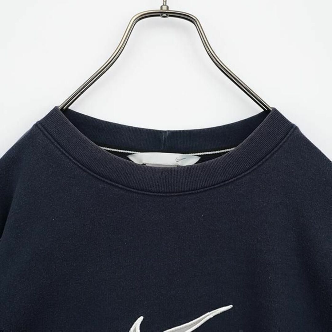 NIKE ナイキ ビッグロゴ刺繍スウェット センタースウッシュ 2XL 黒 白