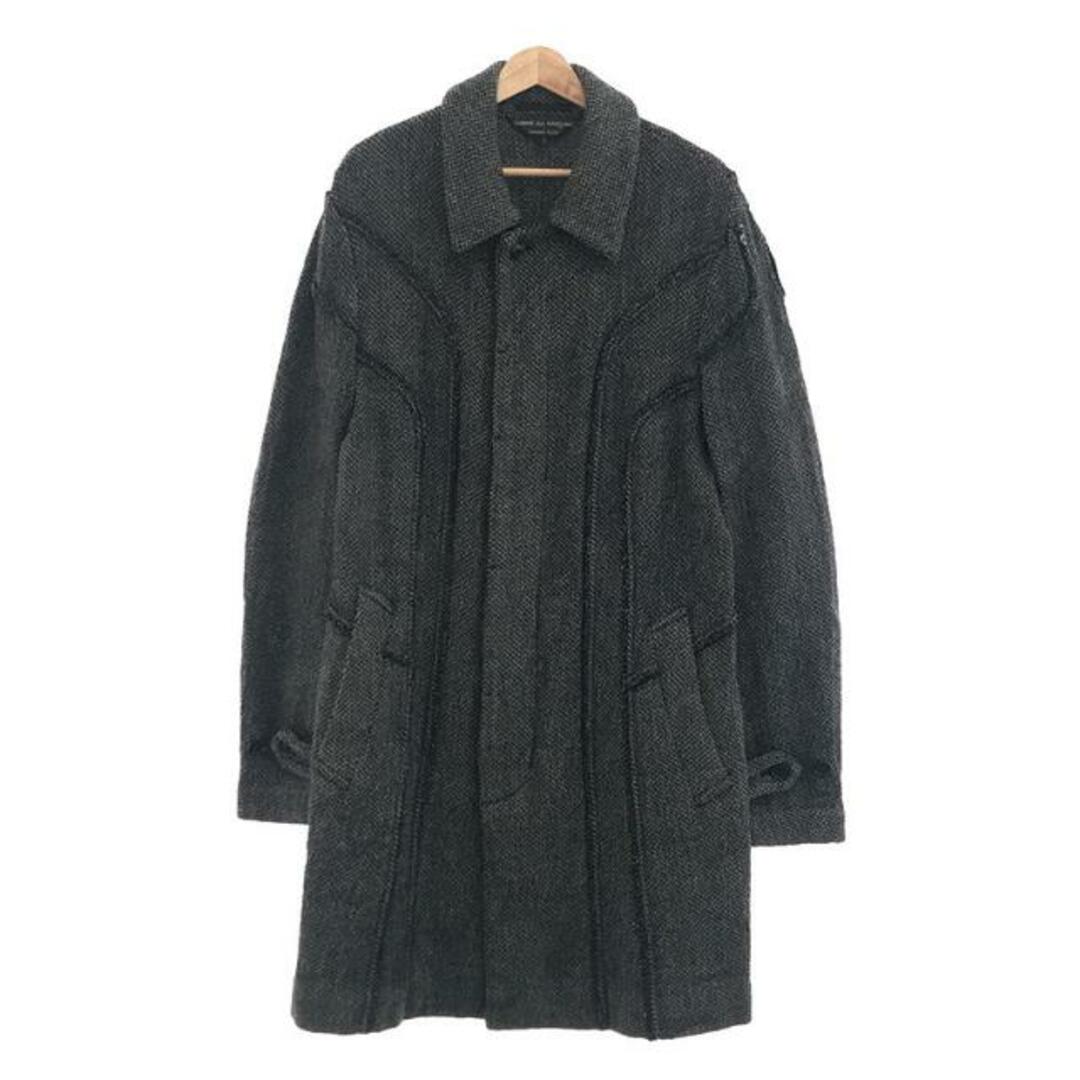 COMME des GARCONS HOMME PLUS / コムデギャルソンオムプリュス | 2003AW | カーブ期 製品染め インサイドアウト ツイード ステンカラーコート | M | グレー | メンズ