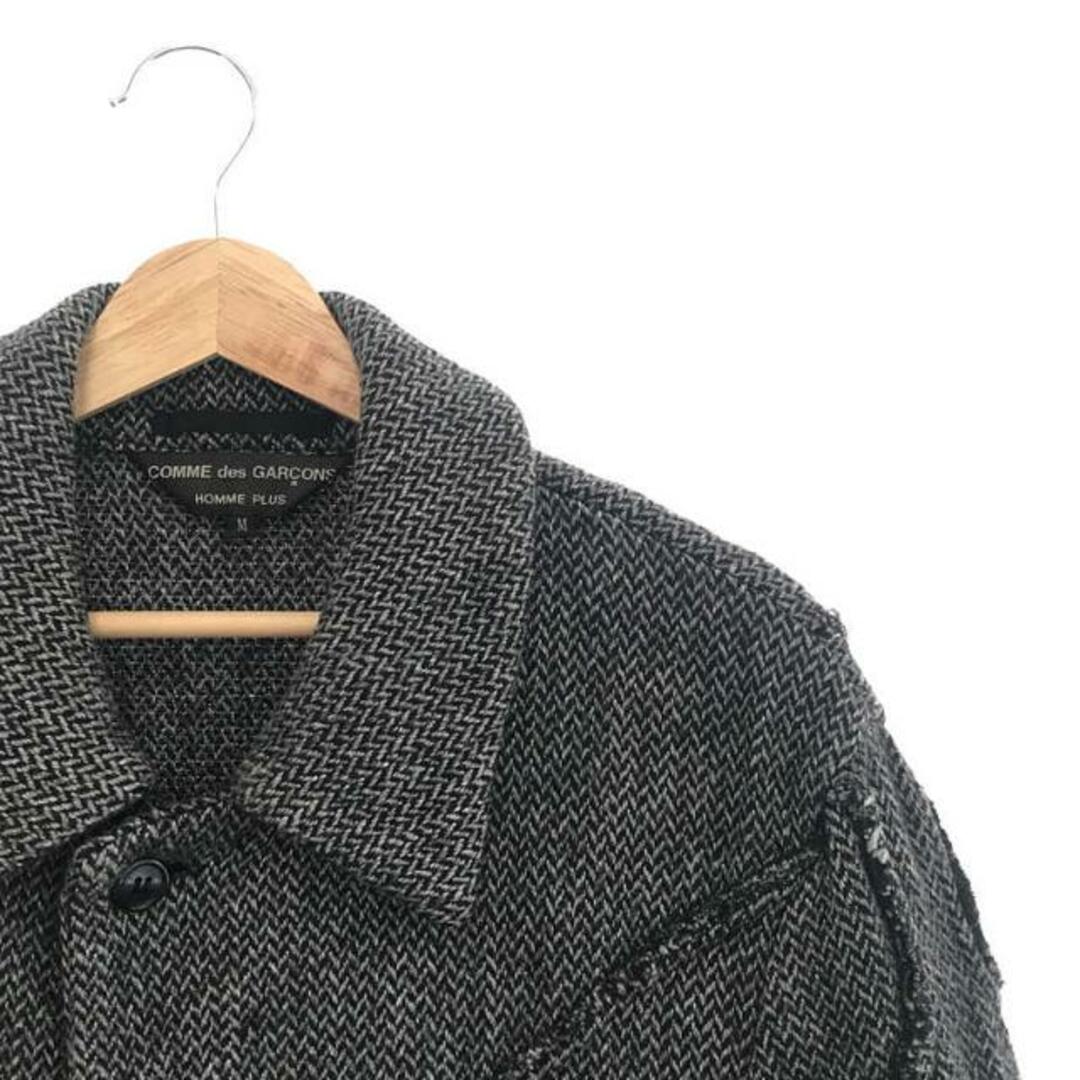 COMME des GARCONS HOMME PLUS / コムデギャルソンオムプリュス | 2003AW | カーブ期 製品染め インサイドアウト  ツイード ステンカラーコート | M | グレー | メンズ