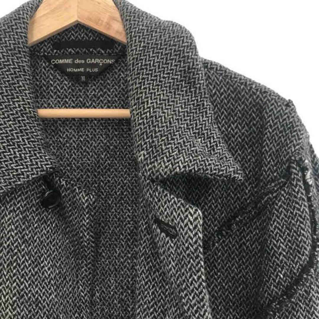 COMME des GARCONS HOMME PLUS / コムデギャルソンオムプリュス | 2003AW | カーブ期 製品染め インサイドアウト ツイード ステンカラーコート | M | グレー | メンズ COMME des GARCONS HOMME PLUS / コムデギャルソンオムプリュス | 2003AW | カーブ期 製品染め インサイドアウト ツイード ステンカラーコート | M | グレー | メンズ