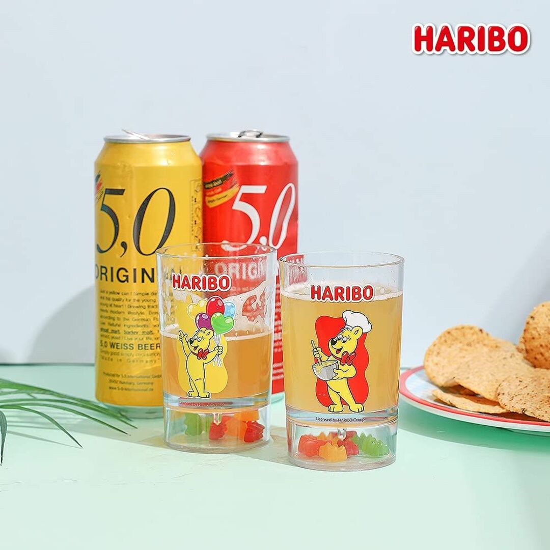 【色: Pink】ハリボー (Haribo) ゴールドベア グラス 子供用コップ 5