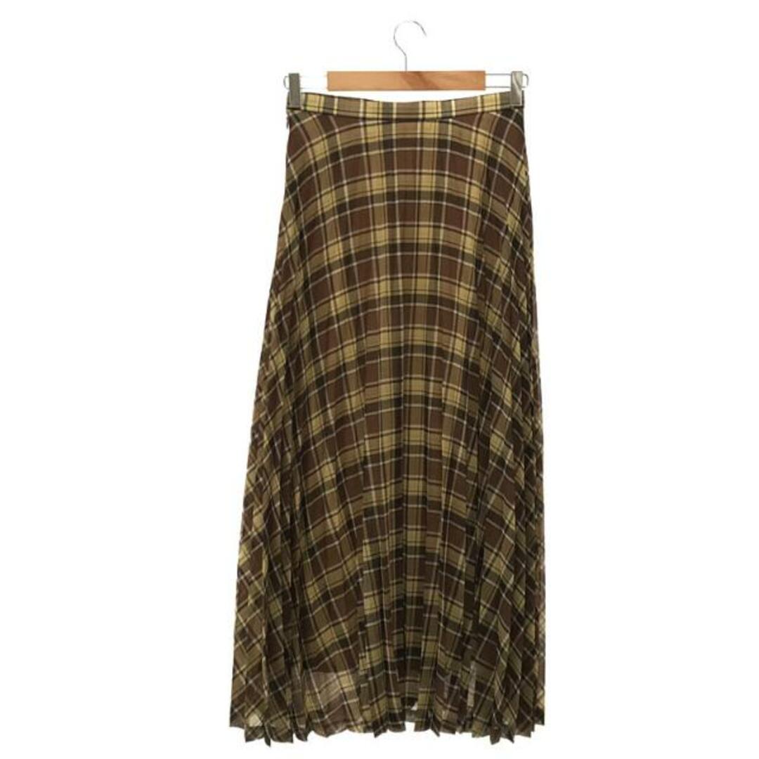 AURALEE(オーラリー)のAURALEE / オーラリー | 2021AW | WOOL RECYCLE POLYESTER SHEER CLOTH PLEATED SKIRT | 1 | イエロー | レディース レディースのスカート(ロングスカート)の商品写真