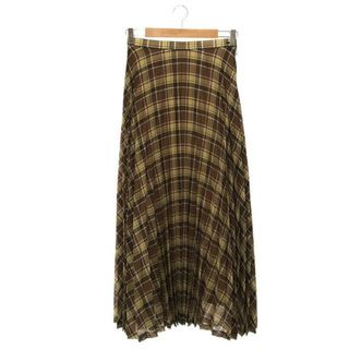 オーラリー(AURALEE)のAURALEE / オーラリー | 2021AW | WOOL RECYCLE POLYESTER SHEER CLOTH PLEATED SKIRT | 1 | イエロー | レディース(ロングスカート)