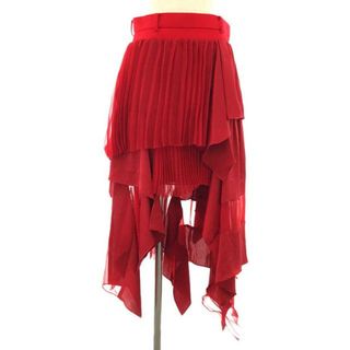 サカイ(sacai)の【新品】  sacai / サカイ | 2022AW | Satin Mix Chiffon Mix Skirt 2 | 2 | レッド | レディース(ひざ丈スカート)