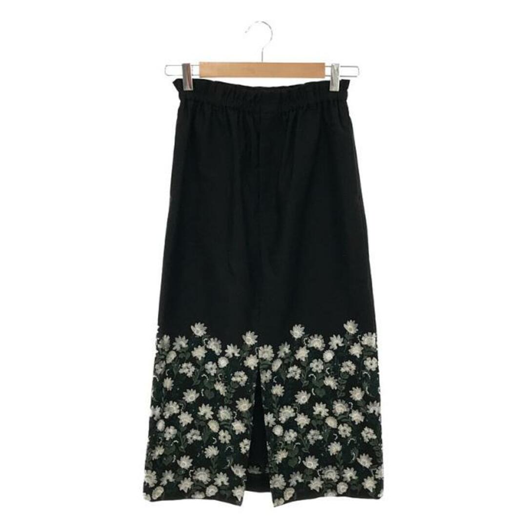 【美品】  LOKITHO / ロキト | FLOWER EMBROIDERY TIGHT SKIRT スカート | 2 | ブラック | レディース