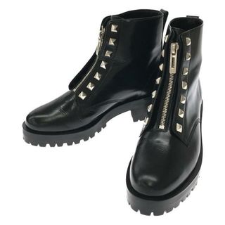 ヒステリックグラマー(HYSTERIC GLAMOUR)の【美品】  HYSTERIC GLAMOUR / ヒステリックグラマー | PYRAMID STUD COMBAT ブーツ | 24 | ブラック | レディース(ブーツ)