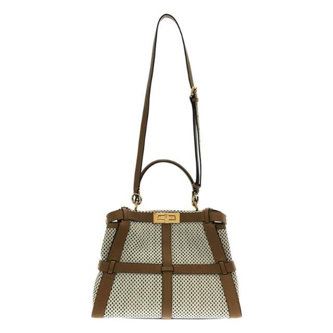 【美品】  FENDI / フェンディ | 8BN290 / 2way ピーカブー アイコニック ミディアム バッグ | ー | ホワイト/ブラウン | レディース