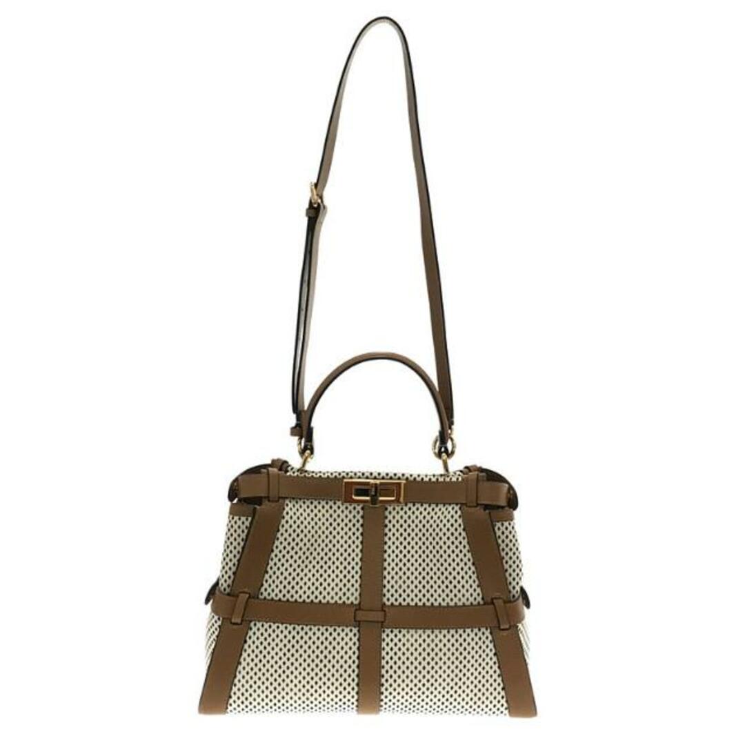 FENDI(フェンディ)の【美品】  FENDI / フェンディ | 8BN290 / 2way ピーカブー アイコニック ミディアム バッグ | ー | ホワイト/ブラウン | レディース レディースのバッグ(トートバッグ)の商品写真