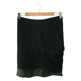 アレキサンダーワン(Alexander Wang)のALEXANDER WANG / アレキサンダーワン | レザー 切替 アシンメトリー スカート | 2 | ブラック | レディース(ひざ丈スカート)