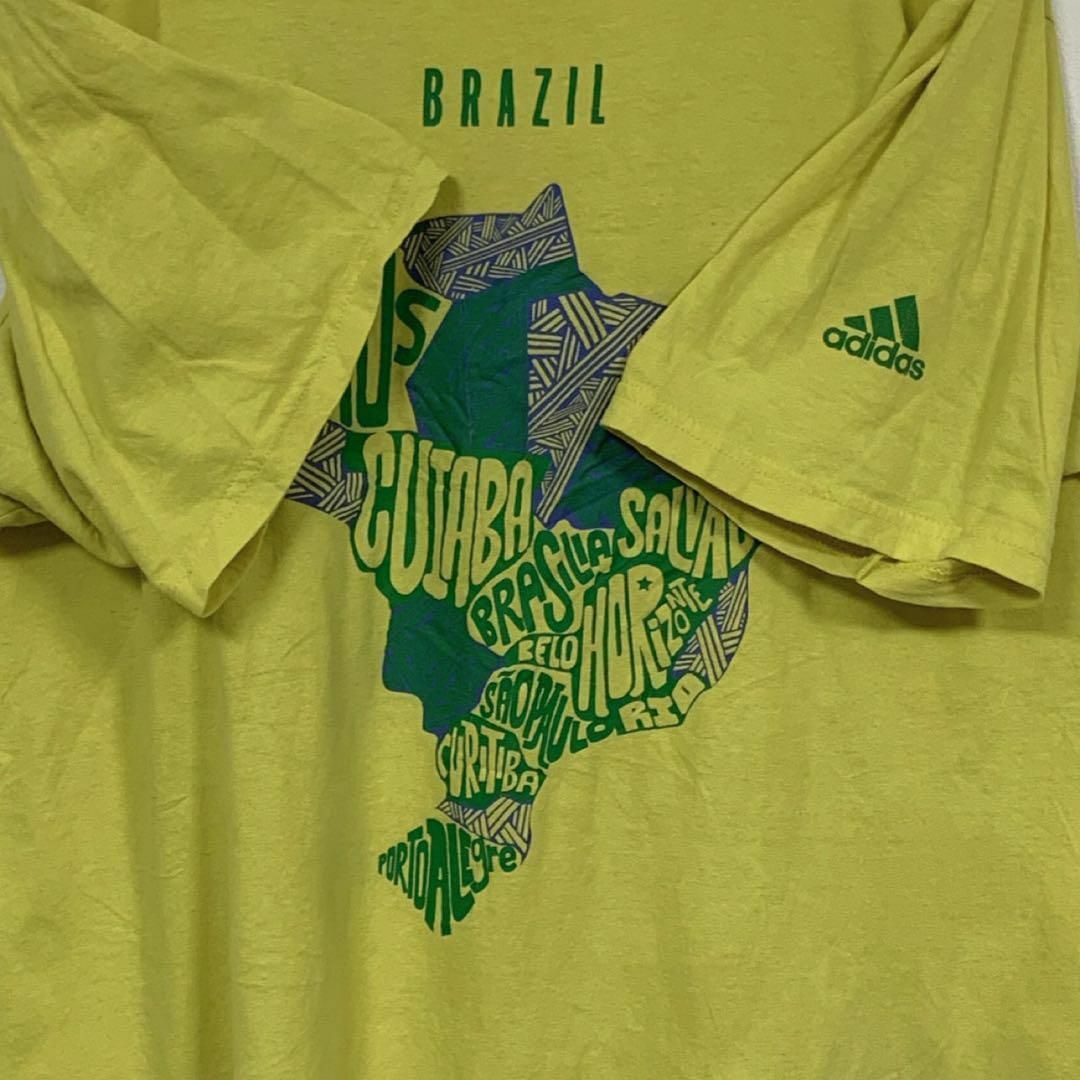 adidas(アディダス)のadidas半袖 Brazil プリントTシャツ Lサイズ メンズのトップス(Tシャツ/カットソー(半袖/袖なし))の商品写真