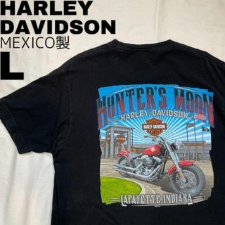 ハーレーダビッドソン(Harley Davidson)のメキシコ製 ハーレーダビッドソン 両面ビッグプリントTシャツ 黒ブラック L(Tシャツ/カットソー(半袖/袖なし))