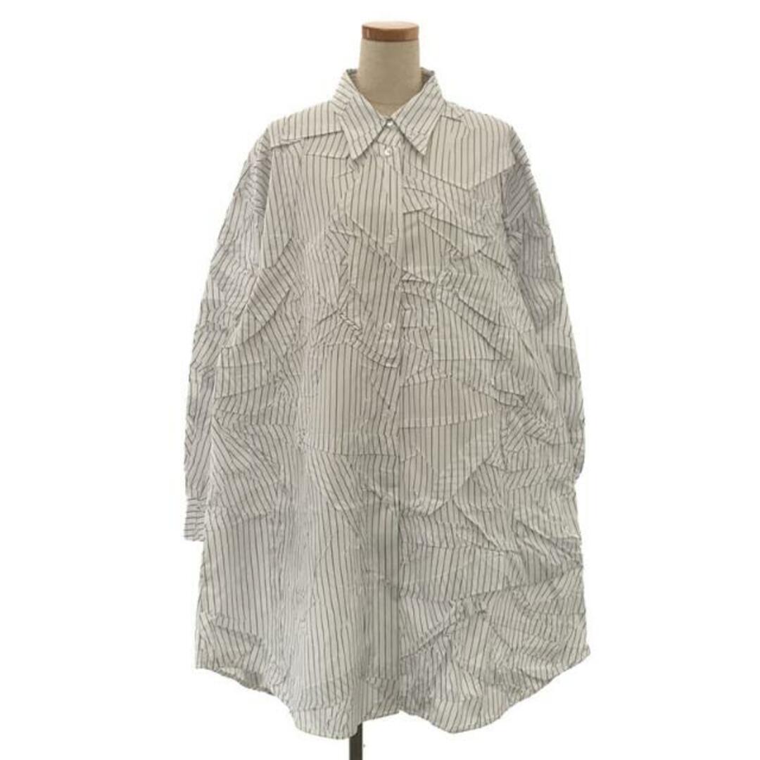 MM6 Maison Margiela / エムエムシックスメゾンマルジェラ | 2020AW | White Crushed Poplin Shirt Dress シャツワンピース | XS | ホワイト | レディース