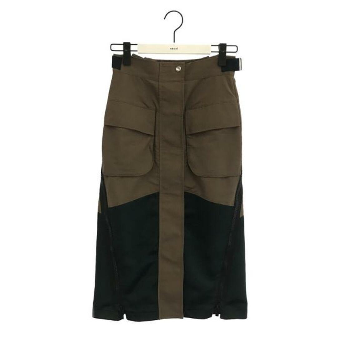 sacai(サカイ)の【美品】  sacai / サカイ | 2022SS | Grosgrain Mix Skirt スカート | 0 | カーキ/グリーン | レディース レディースのスカート(ロングスカート)の商品写真