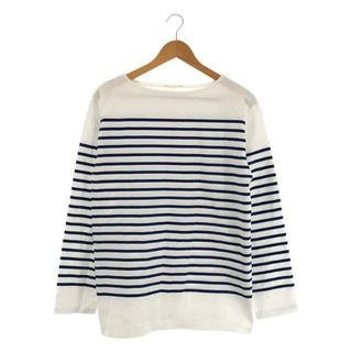 ドゥーズィエムクラス(DEUXIEME CLASSE)の【美品】  Deuxieme Classe / ドゥーズィエムクラス | 2021AW | Coco Stripe T No4 BLUE ボートネック ボーダー ロングスリーブ カットソー | F | ブルー | レディース(Tシャツ(長袖/七分))