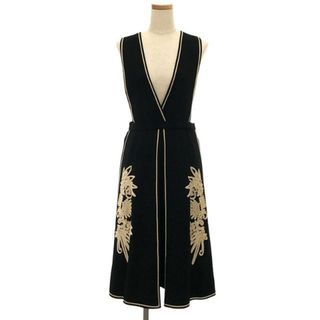 ロキト(LOKITHO)の【美品】  LOKITHO / ロキト | 2WAY CORD EMBROIDRED DRESS ワンピース | 1 | ブラック | レディース(ロングワンピース/マキシワンピース)