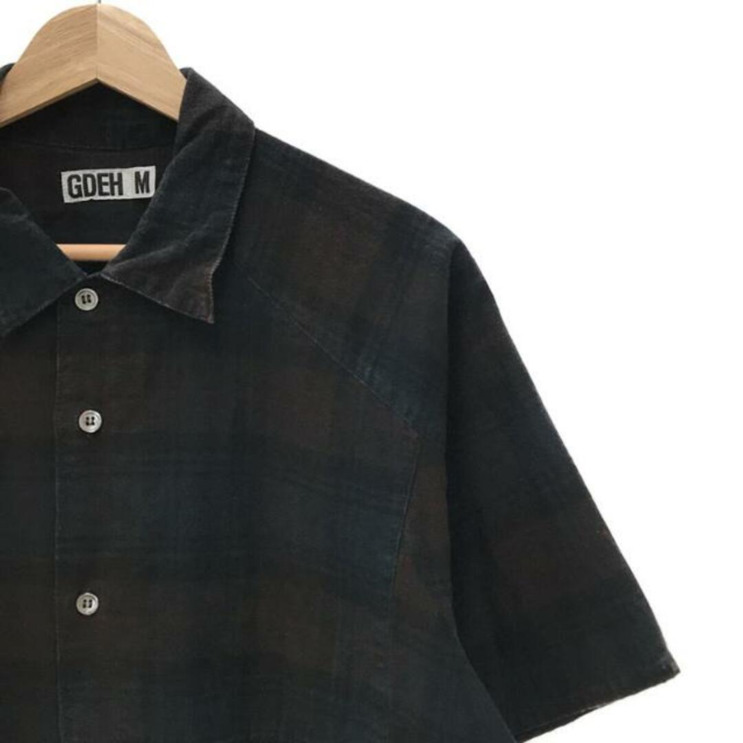 GOODENOUGH(グッドイナフ)のGOODENOUGH / グッドイナフ | 1990s～ パネル チェックシャツ | M | ブラウン/ネイビー | メンズ メンズのトップス(Tシャツ/カットソー(半袖/袖なし))の商品写真