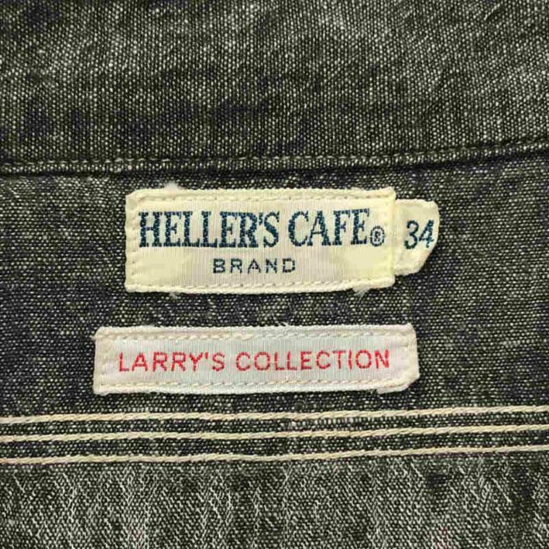 HELLER'S CAFE / ヘラーズカフェ | LARRYS COLLECTION ブラックシャンブレー シャツ | 34 | グレー | メンズ メンズのトップス(Tシャツ/カットソー(七分/長袖))の商品写真