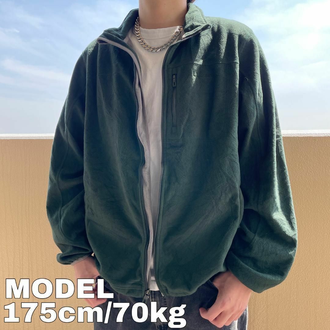 90s L.L.Bean ハーフジップ フリース L グリーン