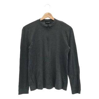 ジョルジオアルマーニ(Giorgio Armani)のGIORGIO ARMANI / ジョルジオアルマーニ | ハーフジップ クルーネック ロングスリーブ カットソー | 46 | グレー | メンズ(Tシャツ/カットソー(七分/長袖))