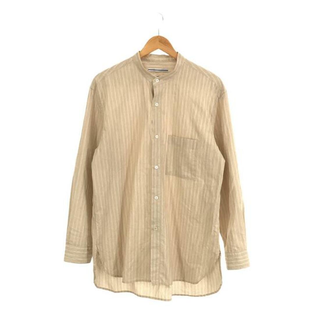 Cristaseya / クリスタセヤ | STRIPED SILK AND COTTON MAO SHIRT コットンシルク マオシャツ | L | Brown Stripes | メンズ