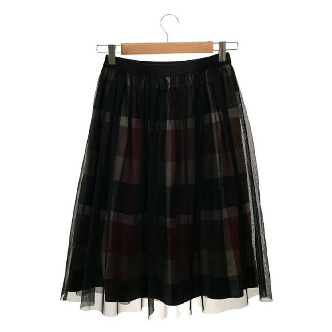 BLUE LABEL CRESTBRIDGE / ブルーレーベル・クレストブリッジ | × MORE モア コラボ 2Way リバーシブル チュール クレストブリッジチェック スカート | 36 | ブラック / レッド | レディース BLUE LABEL CRESTBRIDGE / ブルーレーベル・クレストブリッジ | × MORE モア コラボ 2Way リバーシブル チュール クレストブリッジチェック スカート | 36 | ブラック / レッド | レディース