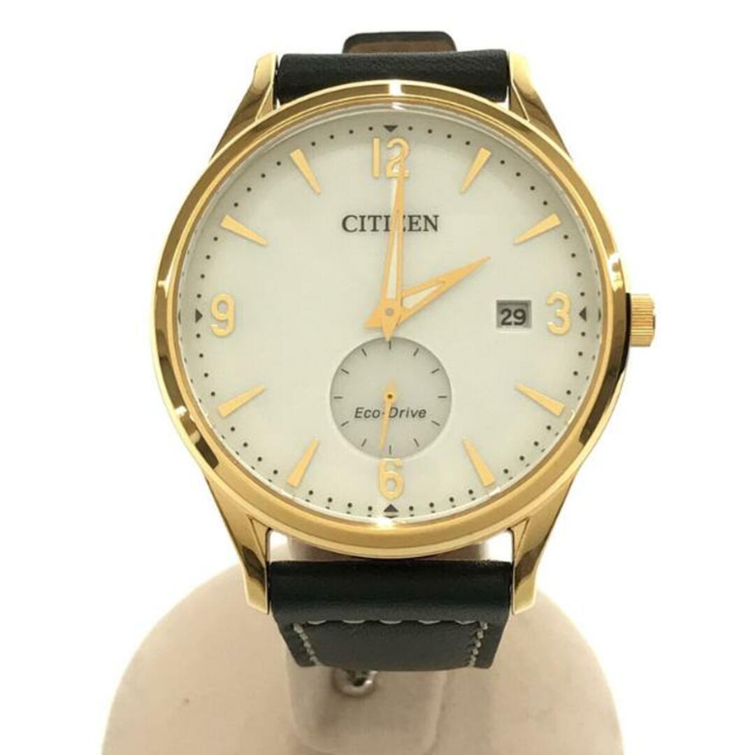 【美品】  CITIZEN / シチズン | CITIZEN / シチズンBV1112-05A エコドライブ  クォーツ レザー ストラップ 腕時計 箱付き | ブラック / ゴールド | メンズ