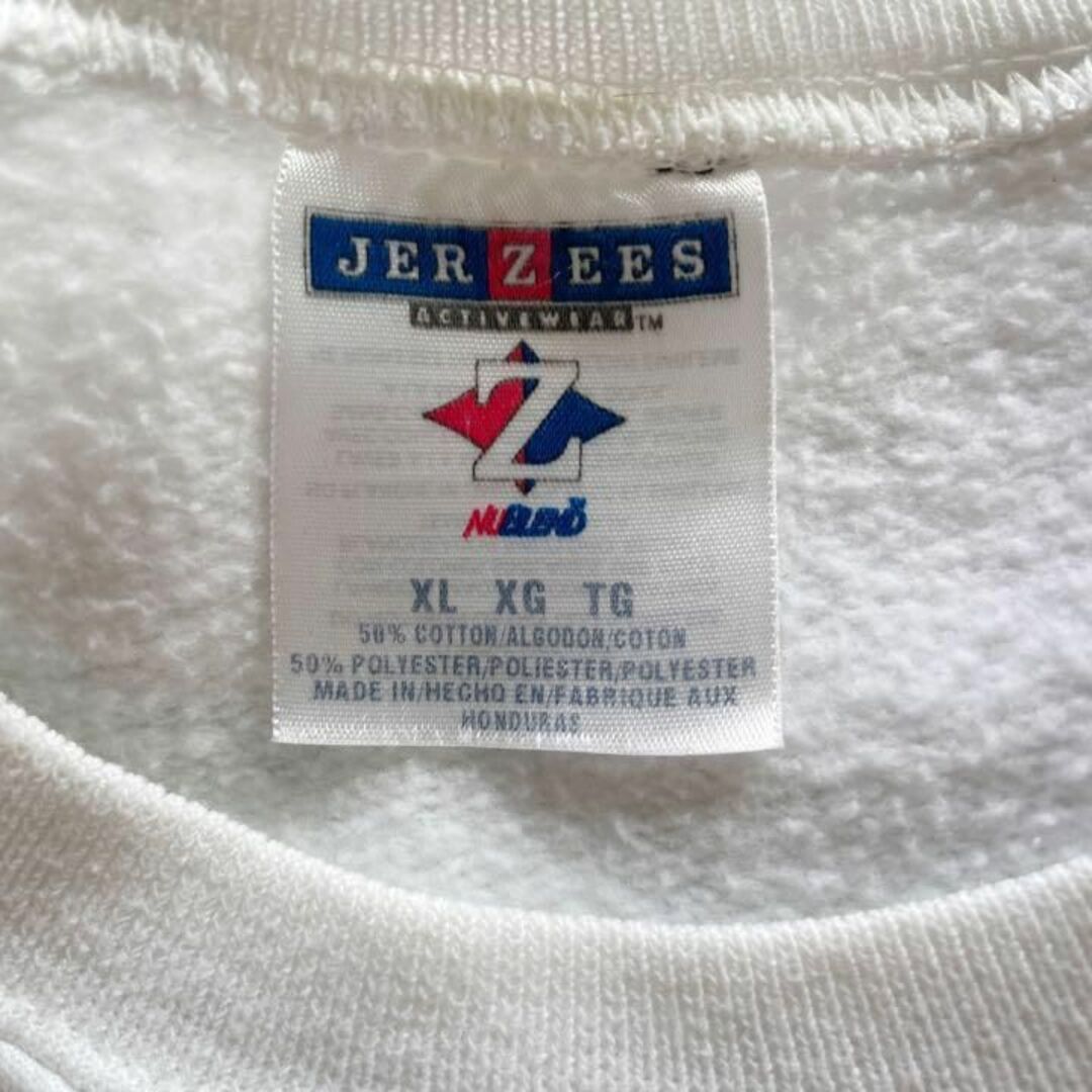 90s インディアンス ジャージーズ 刺繍 ロゴ スウェット ホワイト白 XL