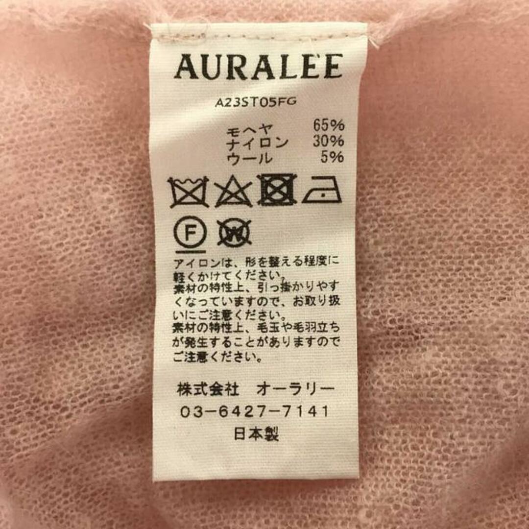 AURALEE(オーラリー)のAURALEE / オーラリー | 2023SS | KID MOHAIR SHEER KNIT TEE | 1 | ピンク | レディース レディースのトップス(ニット/セーター)の商品写真