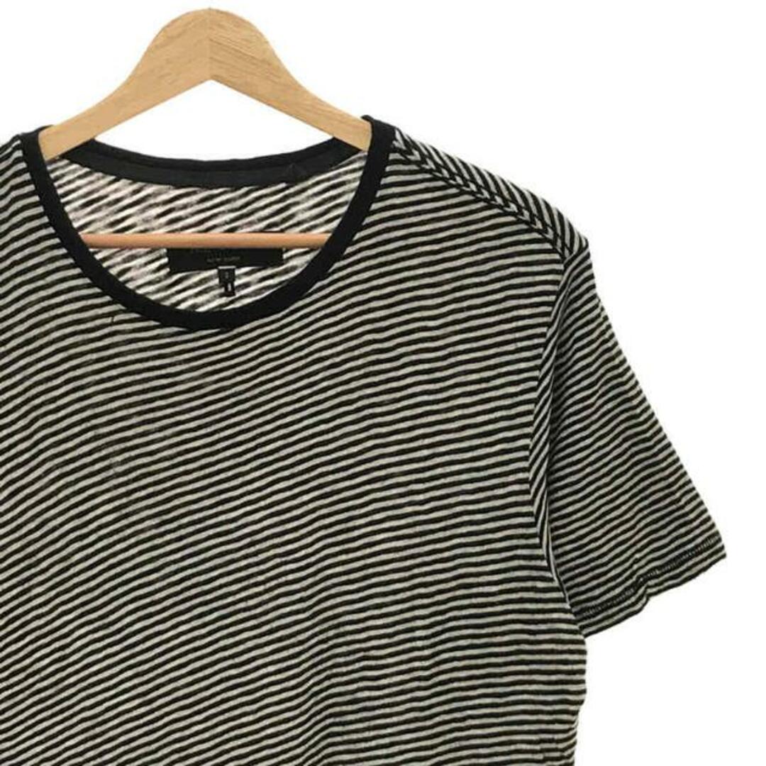 Rag & Bone(ラグアンドボーン)のrag & bone / ラグアンドボーン | バイアスボーダー Tシャツ | S | ブラック / ホワイト | メンズ メンズのトップス(Tシャツ/カットソー(半袖/袖なし))の商品写真