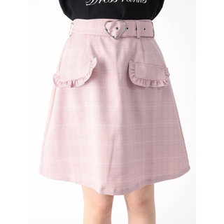 アンクルージュ(Ank Rouge)のハートバックル台形スカート ピンク(ミニスカート)