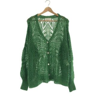 【新品】  Mame Kurogouchi / マメクロゴウチ | 2022SS | Botanical Pattern Knitted Lame Cardigan | 1 | グリーン | レディース(カーディガン)