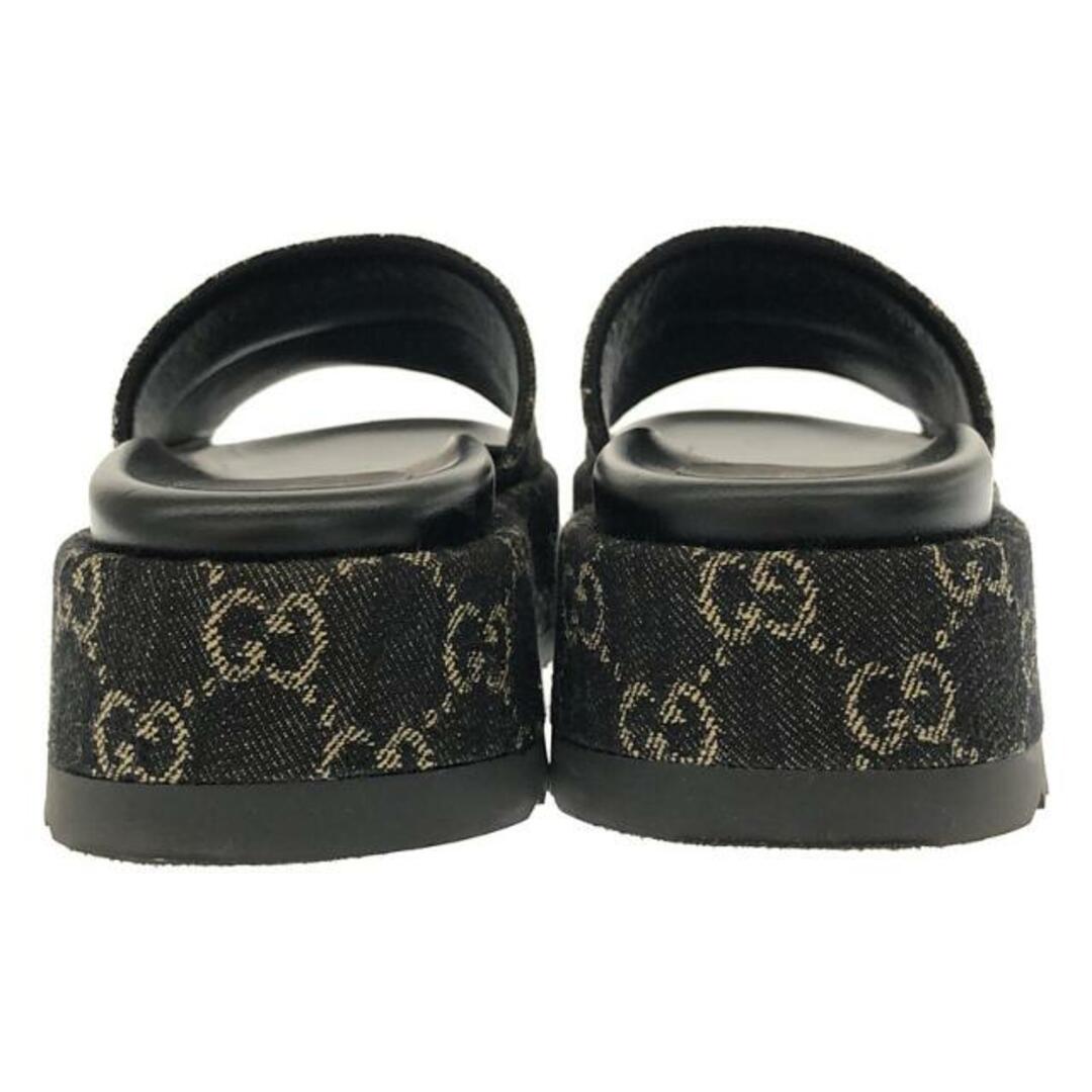 美品】GUCCI グッチ サンダル GG柄 インターロッキング レザー 黒-