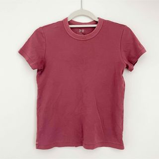 ユニクロ(UNIQLO)のクールネックT 半袖 ユニクロ Tシャツ ワインレッド(Tシャツ/カットソー(半袖/袖なし))