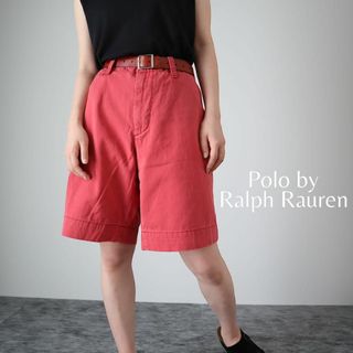 ポロラルフローレン(POLO RALPH LAUREN)の【ポロラルフローレン】カラーチノ ワイド ルーズ ショーツ タロン 赤 W38(ショートパンツ)