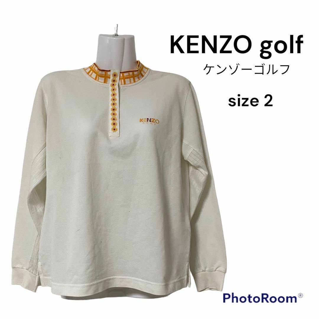 KENZO(ケンゾー)のKENZO golf ケンゾーゴルフ　長袖　ポロシャツ　ホワイト　日本製 レディースのトップス(ポロシャツ)の商品写真