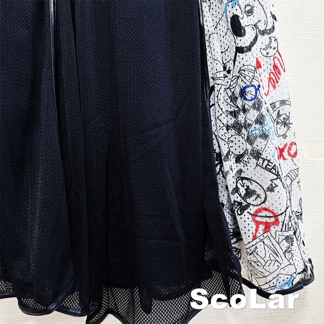 ScoLar(スカラー)の【ScoLar】スカラー メッシュ切替 ロングスカート タグ付未使用 レディースのスカート(ロングスカート)の商品写真
