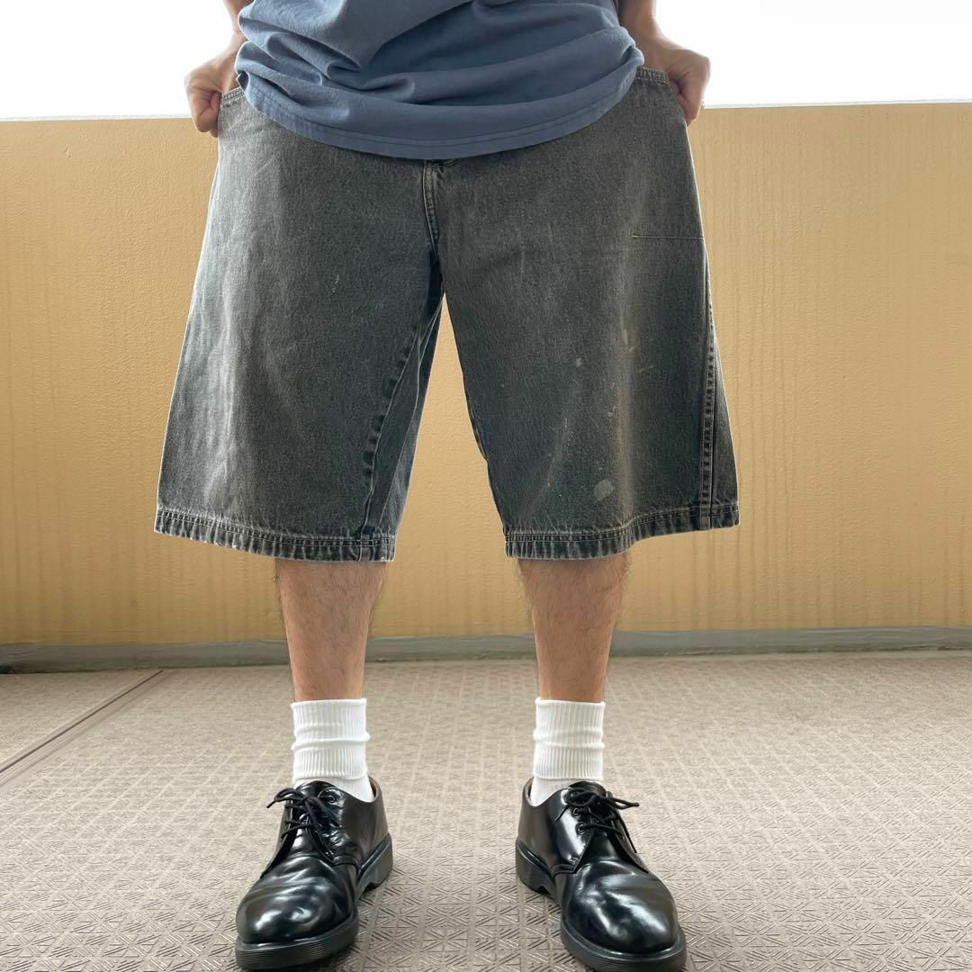 FUBU - フブ FUBU 00s W34 ブラックデニムショートパンツ 色落ちグレー