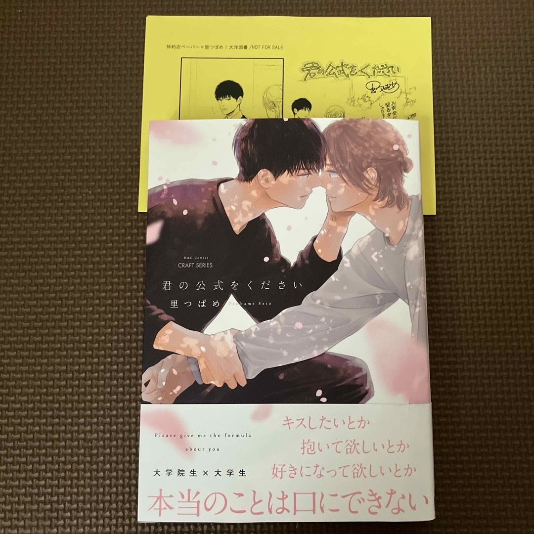 君の公式をください《ペーパー付き》里つばめ エンタメ/ホビーの漫画(ボーイズラブ(BL))の商品写真