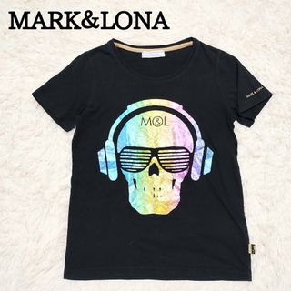 マークアンドロナ(MARK&LONA)のMARK＆LONA　マークアンドロナ　半袖カットソー　光沢プリント　ドクロ　黒(Tシャツ(半袖/袖なし))