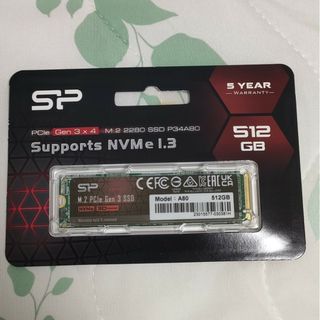 シリコンパワー SSD 512GB 3D NAND M.2 2280 PCIe(PCパーツ)